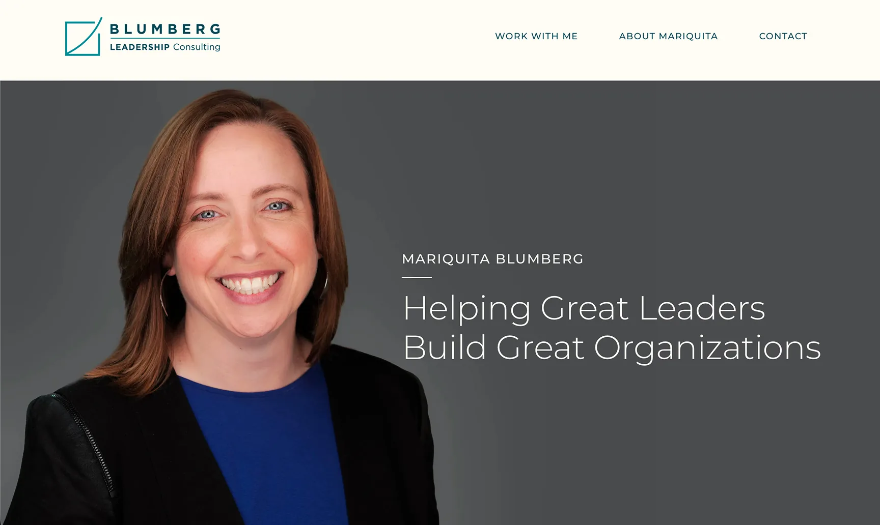 Blumberg Leadership Consulting website on MacBook