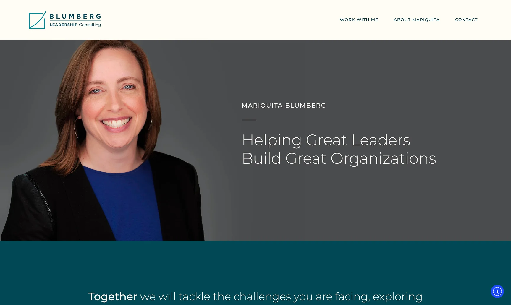 Blumberg Leadership Consulting website on MacBook